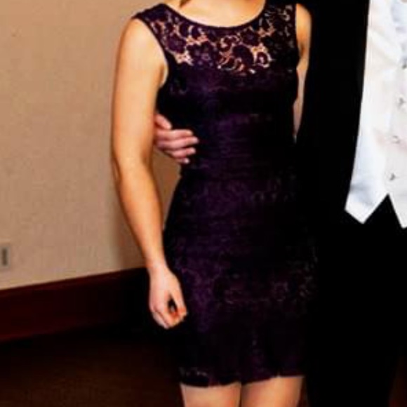 Plum Formal Lace Dress - Picture 7 of 7